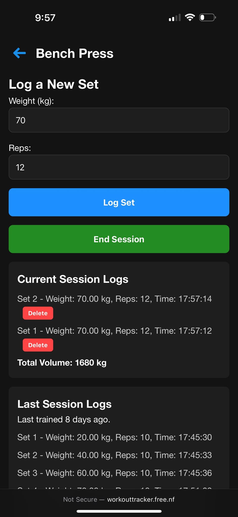 Exercise Logging