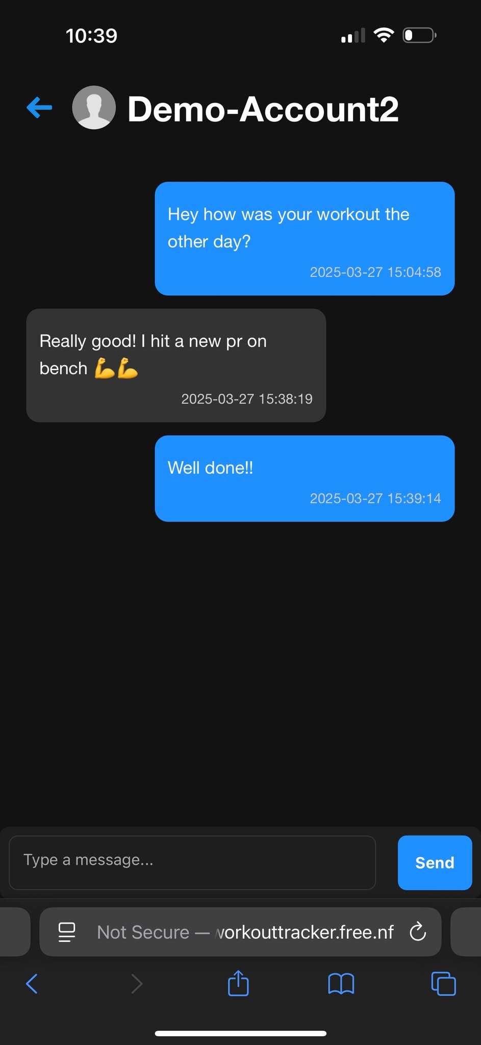 Direct Messages Page